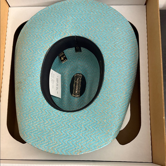 Rodeo King 25x Straw Teal Western Women’s Hat - Picture 2 of 5